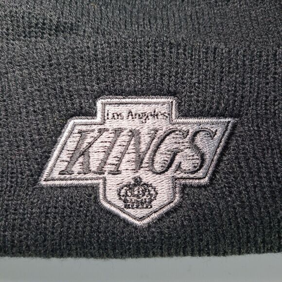 Los Angeles Kings Zephyr Graf-X Black Cuffed Adult Pom Beanie Hat NHL Hockey New - Picture 3 of 6